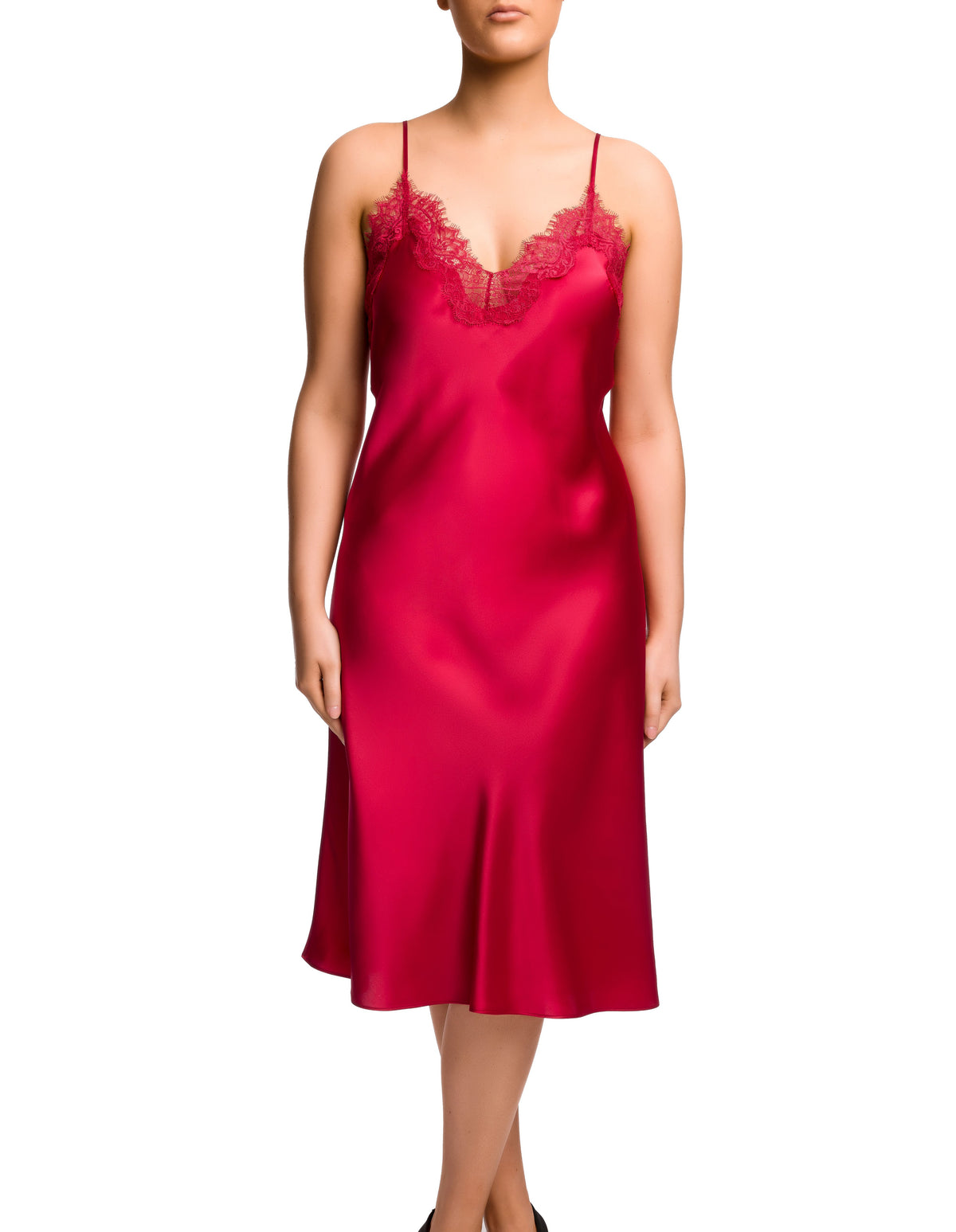 Scarlett Mid Length Chemise - Crimson Rose