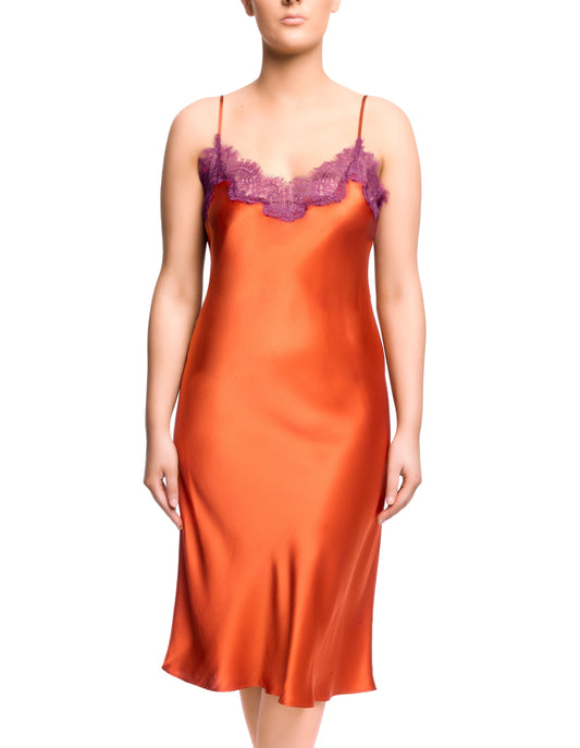 Scarlett Mid Length Chemise - Orange Spritz/Blackberry