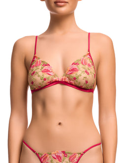 Valentina Triangle Bralette - Lipstick Pink