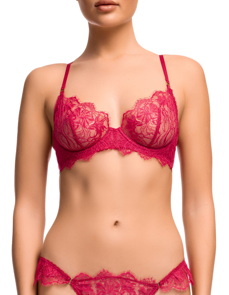 Rosa Plunge Bra - Lipstick Pink