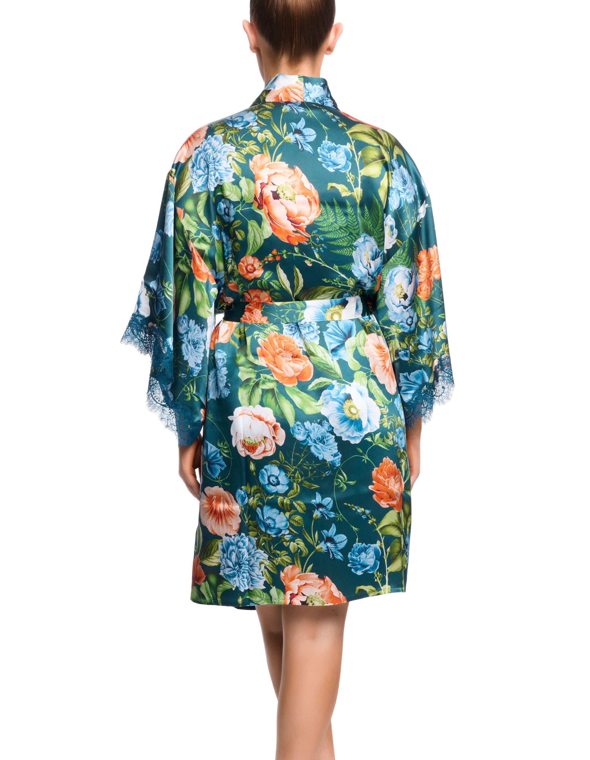 Scarlett Kimono - Teal Botanicals
