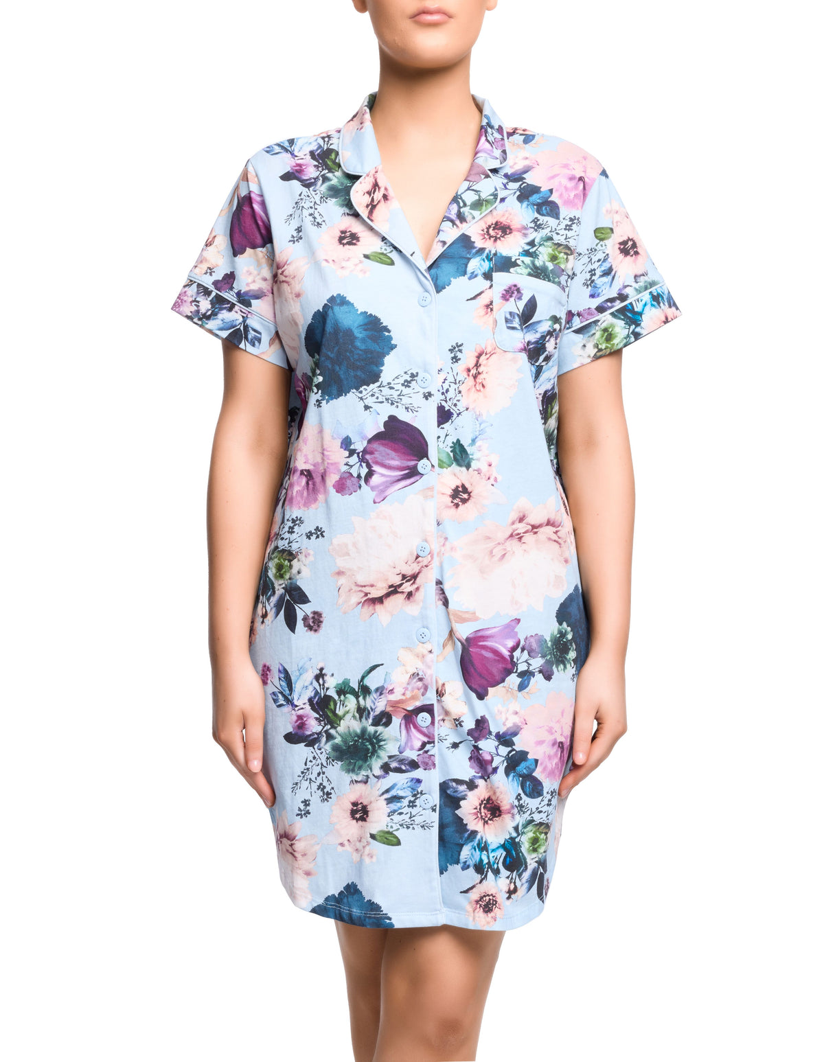 Sadie Short Sleeve Nightshirt - Moody Blooms