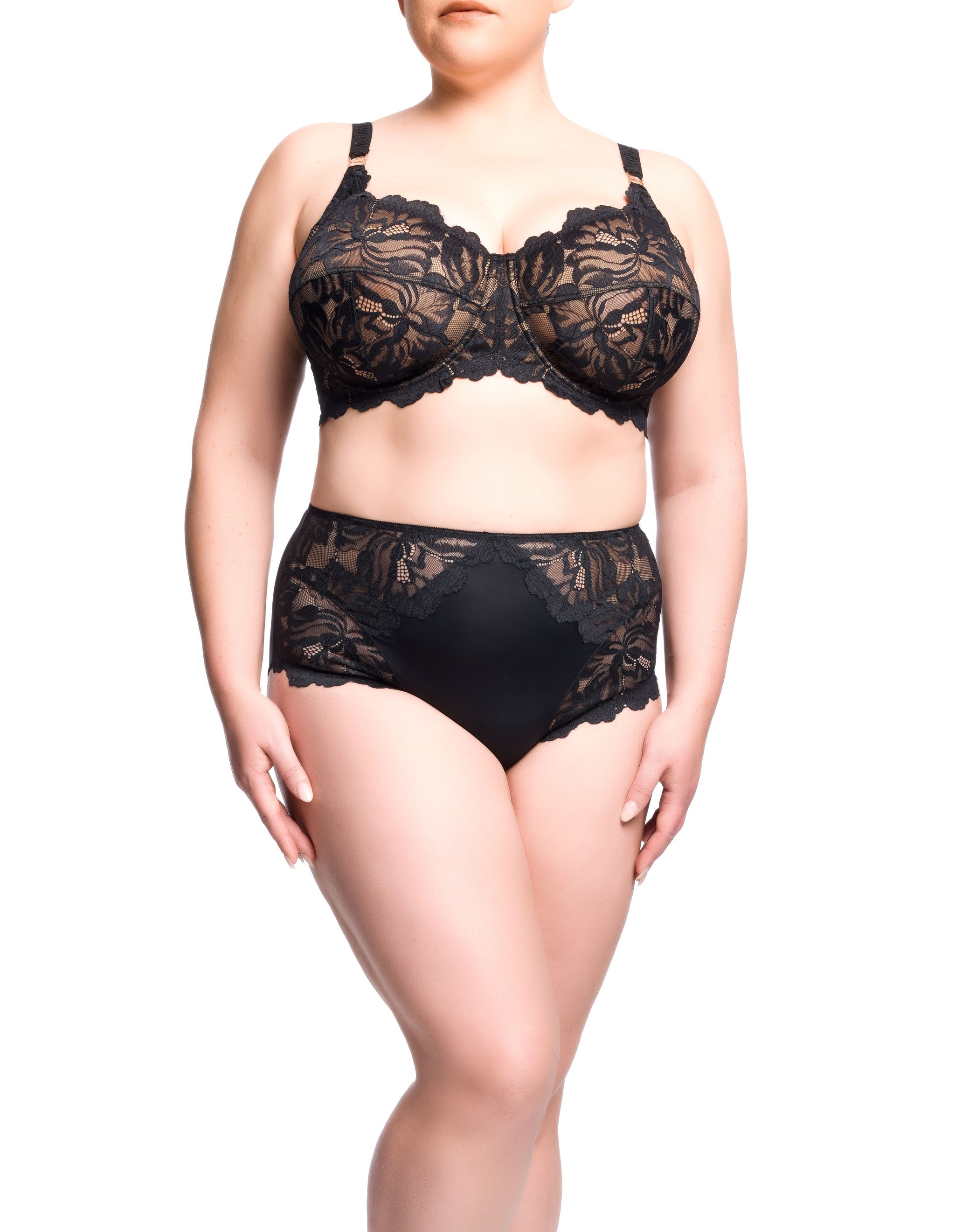Zhara Curve Balconette Bra - Black