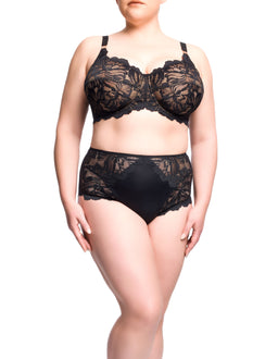 Zhara Curve Balconette Bra - Black