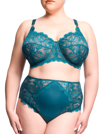 Zhara Curve Balconette Bra - Petrol