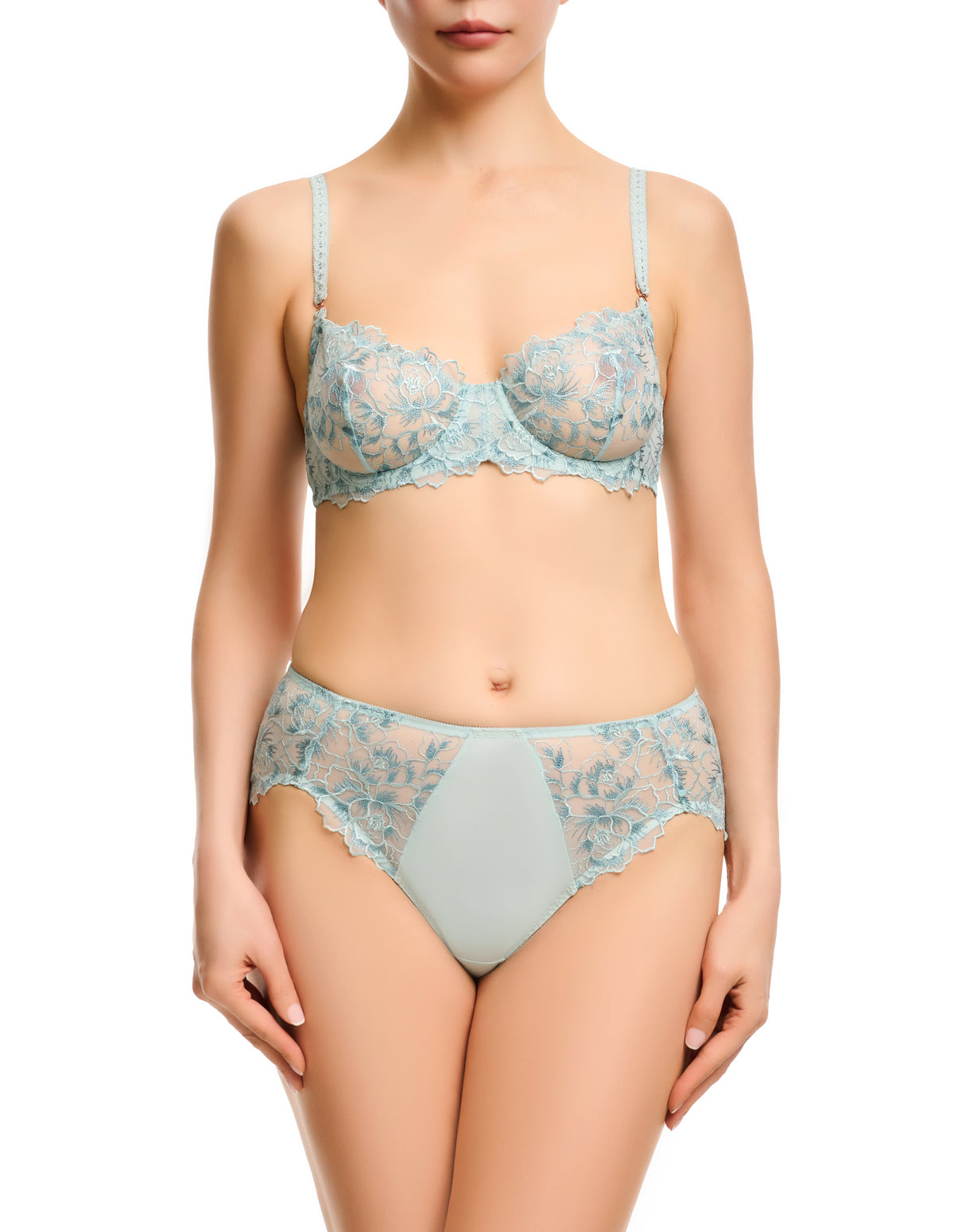 Mila Balconette Bra - Chalk Blue